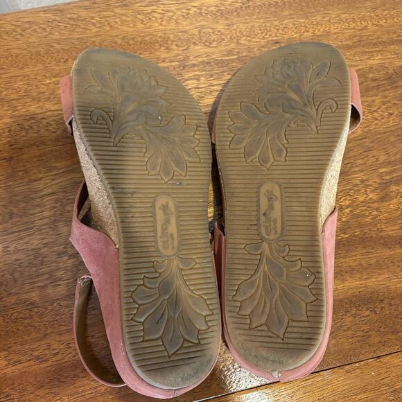 Eurosoft by Sofft Sandals Womens Size 7.5 Pink Giametta Cork Wedge Slingback - Picture 10 of 12